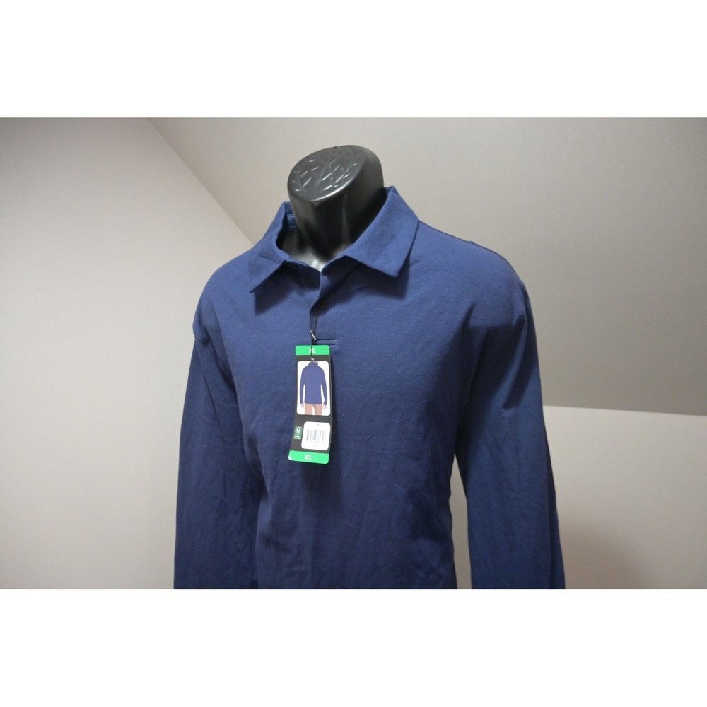 Banana Republic Polo Shirt Mens XL‎ Blue Long Sleeve Embroidered Logo New